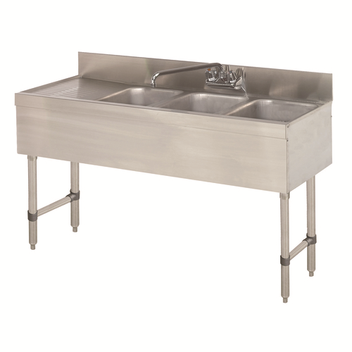 Advance Tabco SLB-43R 48" W x 18" D Stainless Steel 3 Bowls Special Value Sink Unit