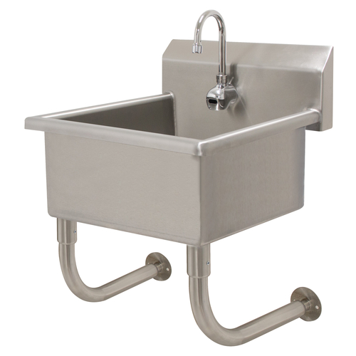 Advance Tabco FS-WM-2721EF 24" W x 19.5" D x 12" Deep Bowl 14 Gauge Stainless Steel Wall Mounted Service Sink