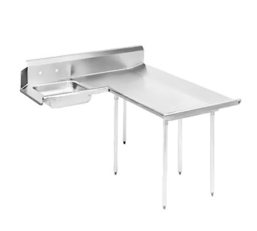 Advance Tabco DTS-D60-48R 44" H 16 Gauge Galvanized Legs L-Shaped Dishlanding-Soil Dishtable