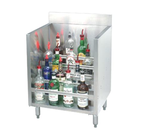 Advance Tabco CRLR-18 18" W 5 Steps Stainless Steel with 4" H Backsplash Underbar Basics Liquor Bottle Display Unit