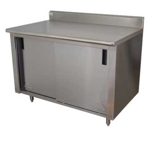 Advance Tabco ECK-SS-247M-X 84" W x 24" D 304 Stainless Steel 16 Gauge Cabinet Base Special Value Work Table