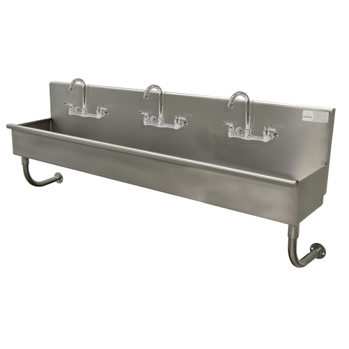 Advance Tabco 19-18-60-F 60" W x 19.5" D x 30.75" H 16 Gauge 304 Stainless Steel Wall Mounted Multiwash Hand Sink
