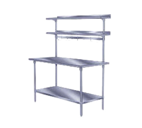 Advance Tabco PT-18R-144 144" W x 18" D Stainless Steel Rear Mounted Single Overshelf