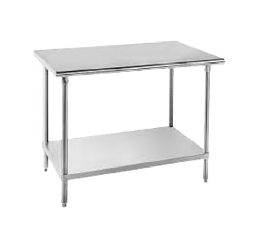 Advance Tabco AG-240 30" W x 24" D 16 Gauge 430 Stainless Steel and 18 Gauge Galvanized Undershelf Work Table