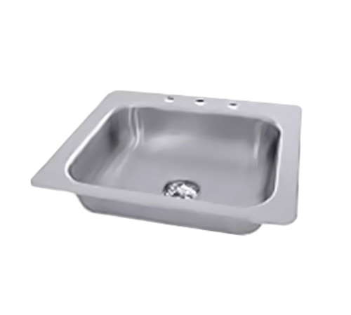 Advance Tabco SS-1-2321-12 23" W x 21" D x 12" H 18 Gauge 304 Stainless Steel 1-Compartment Smart Series Drop-In Sink