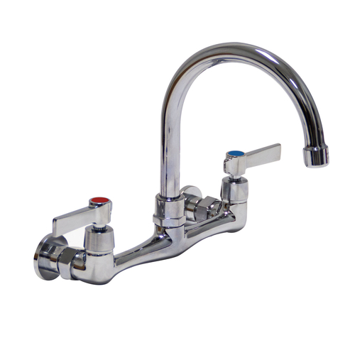 Advance Tabco K-161 8" Centers Chrome Plated Wedge Handle Heavy Duty Faucet
