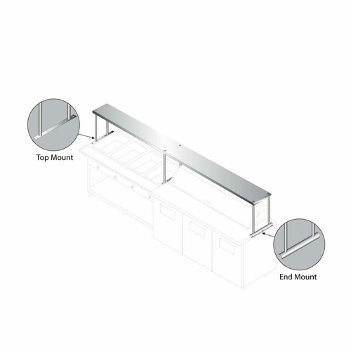 Advance Tabco CU-18-84 84" W x 18" D 18 Gauge Stainless Steel Single Overshelf