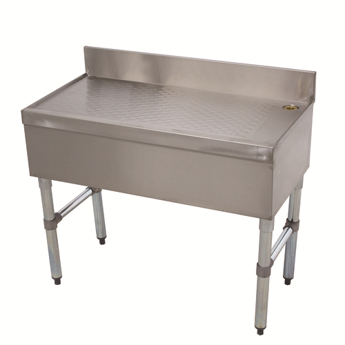 Advance Tabco SLD-18 18" W x 18" D Open Base 4" Splash Underbar Basics Bar Type Drainboard