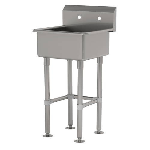 Advance Tabco FS-FM-2219 20" W x 19.5" D x 10" Deep Bowl 14 Gauge Stainless Steel Freestanding Service Sink