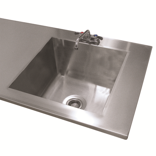 Advance Tabco TA-11L 14.5" H x 19.75" W x 25.75" D Deep Bowl Includes Faucet Sink Welded Into Table Top