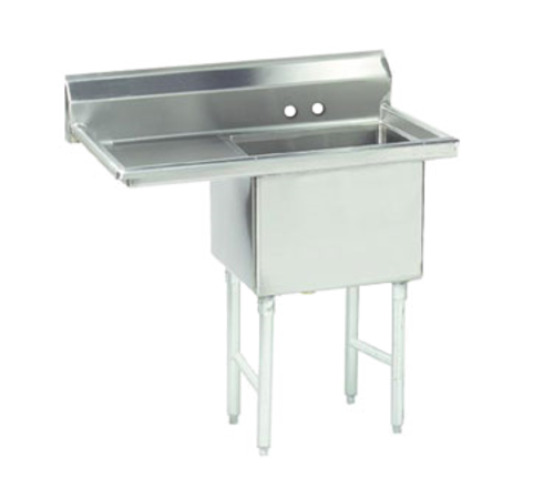 Advance Tabco FS-1-2424-24L 50.5" W 14 Gauge Stainless Steel Fabricated Sink