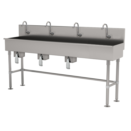 Advance Tabco 19-FM-80KV 80" W x 19.5" D 16 Gauge Freestanding Multiwash Hand Sink