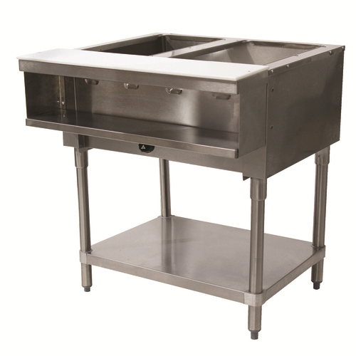 Advance Tabco WB-2G-LP 2 Pans Stainless Steel Open Well Liquid Propane Water Bath Hot Food Table