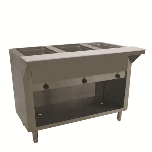 Advance Tabco SW-3E-120-BS 3 Pans Stainless Steel Sealed Well Electric Hot Food Table - 120 Volts