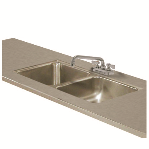 Advance Tabco TA-11W-2 14" H x 46" W x 21.75" D Deep Bowl Includes Faucet Double Sink Welded Into Table Top