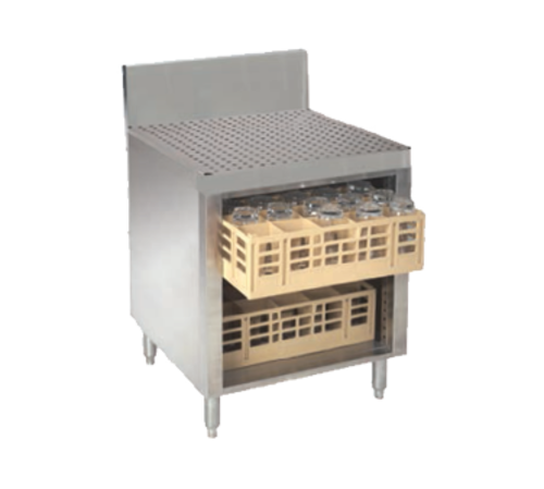 Advance Tabco PRCR-19-24 24" W x 25" D Stainless Steel Drainboard Top Prestige Underbar Glass Rack Storage Unit