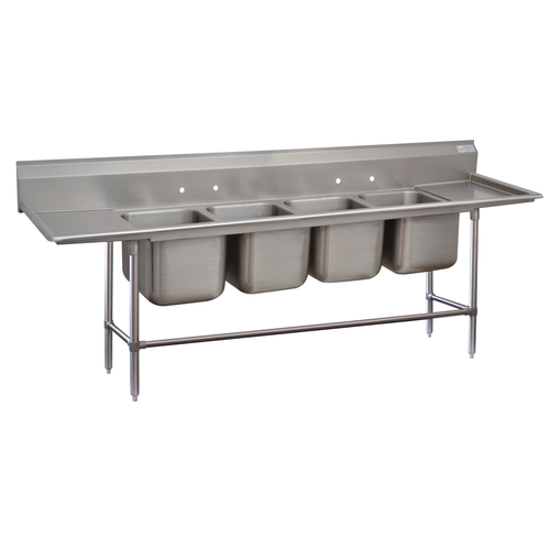 Advance Tabco 94-84-80-36RL 162" W x 36" D x 45" H Stainless Steel 14 Gauge 4-Compartments Regaline Sink