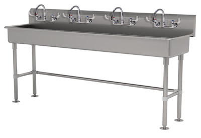 Advance Tabco FC-FM-80-ADA-F 80" W x 19.5" D 16 Gauge Freestanding Multiwash Hand Sink
