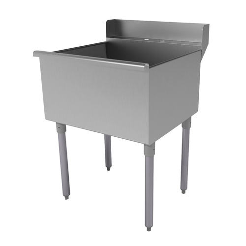 Advance Tabco 4-1-24D 24" W x 26" D x 37" H 16 Gauge 430 Stainless Steel 1-Compartment Square Corner Scullery Sink