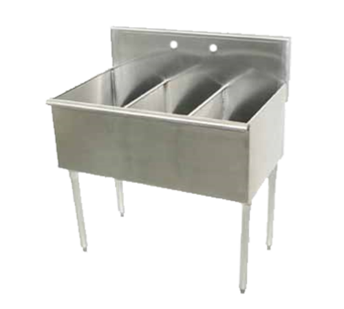 Advance Tabco 6-3-48 48" W 16 Gauge Galvanized Base Square Corner Scullery Sink
