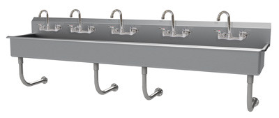 Advance Tabco FC-WM-100-F 100" W x 19.5" D 16 Gauge Wall Mounted Multiwash Hand Sink
