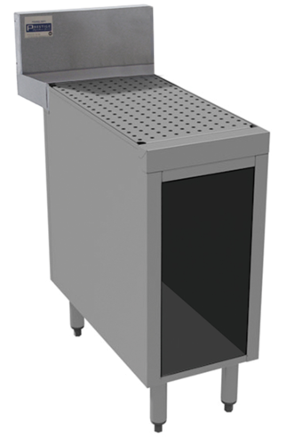 Advance Tabco PRSCO-24-12 12" W x 30" D Open Cabinet Base 7" Splash Prestige Underbar Drainboard Cabinet