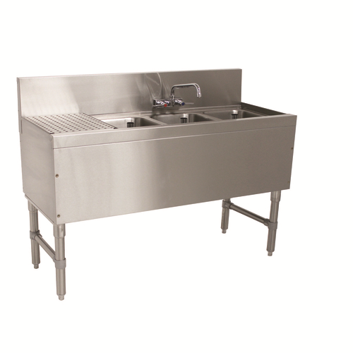 Advance Tabco PRB-19-43R 48" W x 20" D Stainless Steel Prestige Underbar Sink Unit