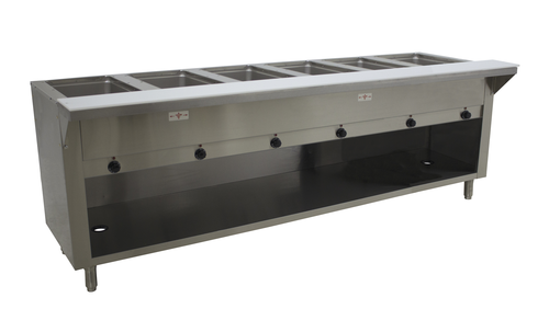 Advance Tabco HF-6E-240-BS 6 Pans Stainless Steel Open Well Electric Hot Food Table - 208-204 Volts