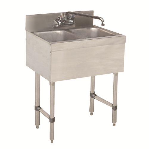 Advance Tabco SLB-22C 24" W x 18" D Stainless Steel 2 Bowls Special Value Sink Unit