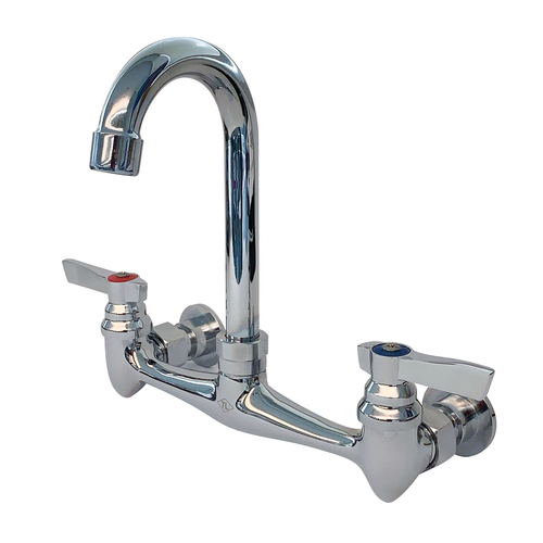 Advance Tabco K-159 8" Centers Splash Mounted Heavy Duty Faucet with 3.5 Gooseneck