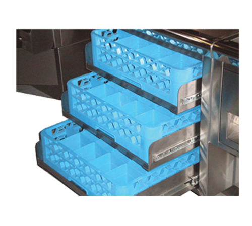 Advance Tabco SU-46 Add Stainless Steel Full Extension Roller Slides to Glass Rack Storage Units