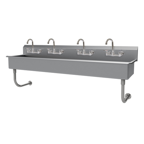 Advance Tabco FS-WM-80-F 80" W x 19.5" D x 29.5" H 14 Gauge 304 Stainless Steel Wall Mounted Multiwash Hand Sink