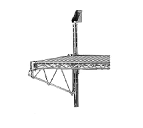 Advance Tabco AAB-14 14" D Chrome Plated End Mount Special Value Wire Shelving Wall Post Bracket