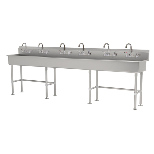 Advance Tabco FS-FM-120-F 120" W x 19.5" D x 42.5" H 14 Gauge 304 Stainless Steel Multiwash Hand Sink
