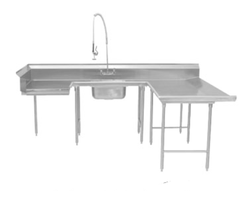Advance Tabco DTS-U30-96R 108" W x 44.5" H x 96" D 14 Gauge Stainless Steel Legs U-Shaped Soiled Dishtable
