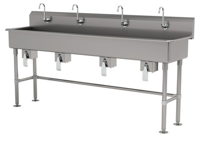 Advance Tabco FC-FM-80KV 80" W x 19.5" D 16 Gauge Freestanding Multiwash Hand Sink