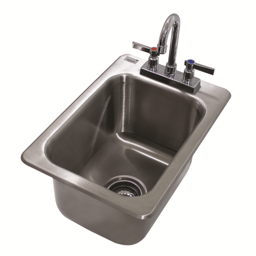 Advance Tabco DI-1-10-X 13" W x 19" D x 10" H 20 Gauge 304 Stainless Steel 1-Compartment Special Value Drop-In Sink