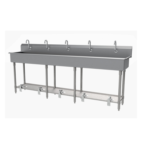 Advance Tabco FC-FM-100FV 100" W x 19.5" D 16 Gauge Freestanding Multiwash Hand Sink