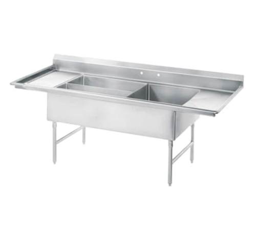 Advance Tabco 18-K5-56 91" W 16 Gauge 304 Stainless Steel 3-Compartment Meat and Platter Sink