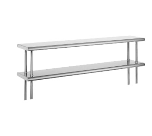 Advance Tabco ODS-15-48 48" W x 15" D 18 Gauge 430 Stainless Steel Double Overshelf