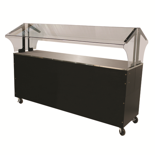 Advance Tabco B5-STU-B-SB 5-Pan 20 Gauge Stainless Steel Black Vinyl Portable Solid Top Buffet Table