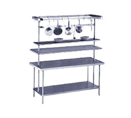 Advance Tabco PT-12-84 84" W x 12" D Stainless Steel Mid-Mounted Single Overshelf