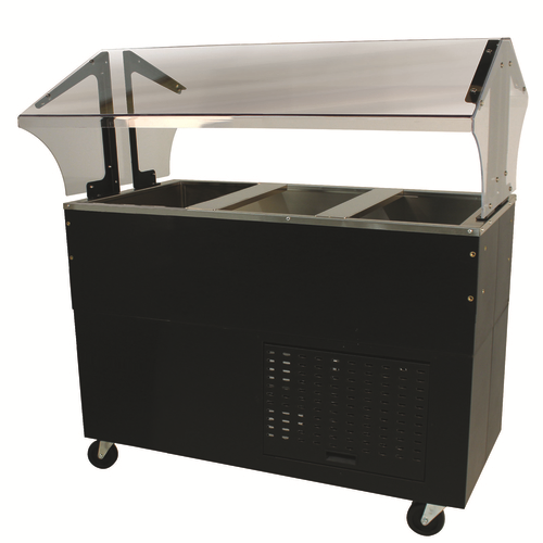 Advance Tabco BMACP3-B-SB 47.13" W Vinyl Covered Steel Mobile Serving Counter with Mechanically Assisted Cold Pan