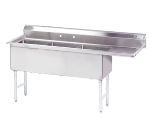 Advance Tabco FS-3-3024-24R 117" W 14 Gauge Stainless Steel Base Fabricated Sink
