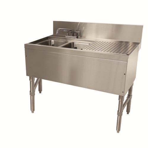 Advance Tabco PRB-24-42L 48" W x 25" D Stainless Steel Prestige Underbar Sink Unit