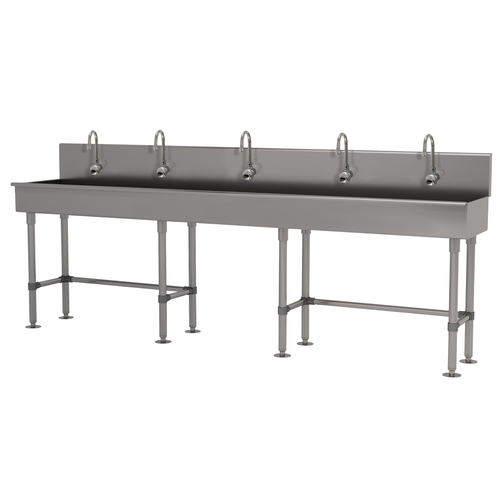 Advance Tabco 19-FM-100EFADA 100" W x 19.5" D x 42.5" H 16 Gauge 304 Stainless Steel Freestanding Multiwash Hand Sink