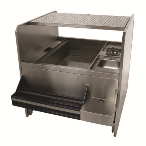 Advance Tabco PR-44X30SP-10-L 30" W x 44" L Stainless Steel Pass-Thru Ice Bin on Left Prestige Double Service Station