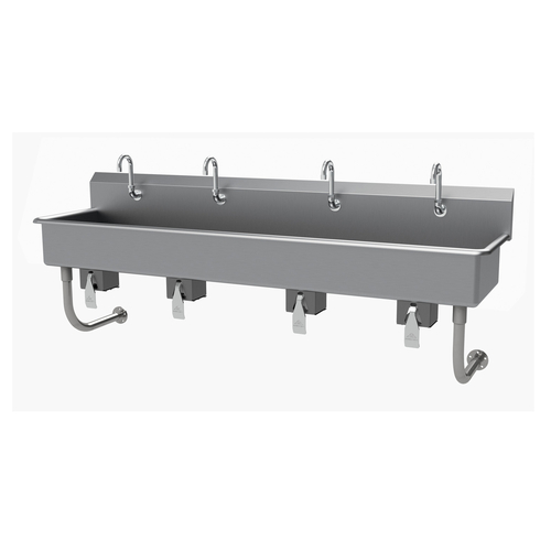 Advance Tabco FS-WM-80KV 80" W x 19.5" D x 29.5" H 14 Gauge 304 Stainless Steel Wall Mounted Multiwash Hand Sink