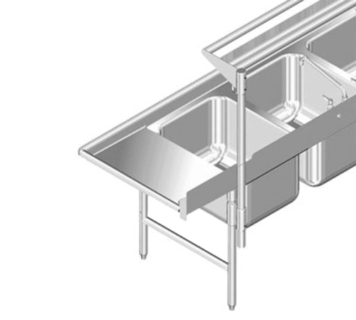 Advance Tabco K-498 12" Wide Single Tubular Overshelf