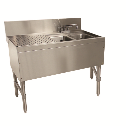 Advance Tabco PRB-24-42R 48" W x 25" D Stainless Steel Prestige Underbar Sink Unit